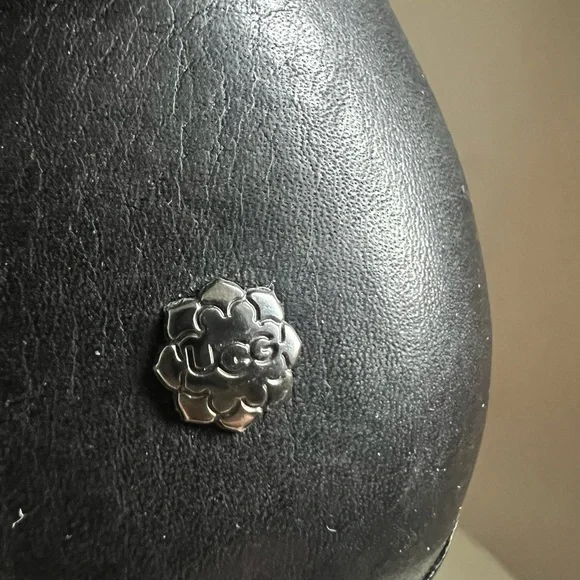 UGG Jardin Platform Boots Black Leather Buckle Straps Side Zip - Picture 5 of 12